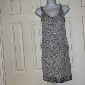 H&M Metallic sweater spaghetti straps mini dress  Sz S